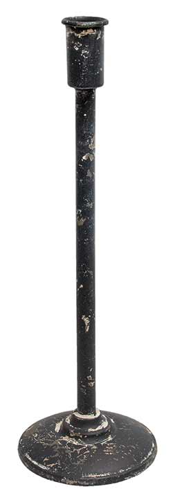 Distressed Black Taper Candle Holder - 14.5 inches