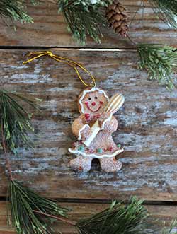 Glittered Gingerbread Ornament with Whisk