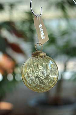 Gold Hammered Glass Ornament