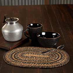 Espresso 10 x 15 inch Braided Placemat (Oval)