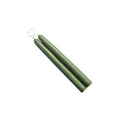 6 inch Colonial Green Mole Hollow Taper Candles (Set of 2)