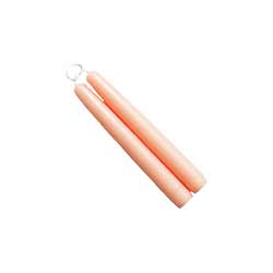 6 inch Creamy Peach Mole Hollow Taper Candles (Set of 2)