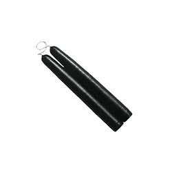 6 inch Solid Black Mole Hollow Taper Candles (Set of 2)