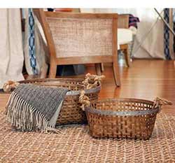 Round Woven Baskets (Set of 2)