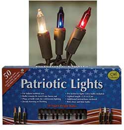 Patriotic String Lights - 50 count