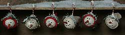 Mini Warm N Cozy Snowhead Ornaments (Set of 6)