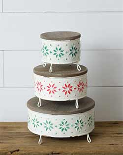 Fair Isle Christmas Decorative Stands (Set of 3)