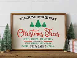 Farm Fresh Christmas Trees Embroidered Sign