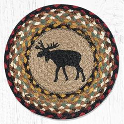 Black Moose Braided Tablemat - Round (10 inch)
