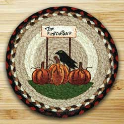 Pumpkin Patch Braided Jute Tablemat - Round (10 inch)
