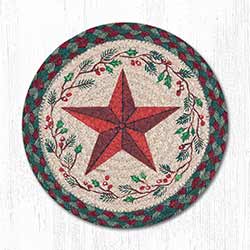 Holiday Barn Star Braided Tablemat - Round (10 inch)