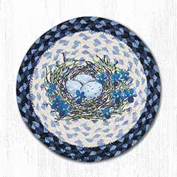Blue Bird's Nest Braided Tablemat - Round (10 inch)