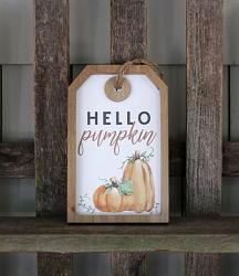 Hello Pumpkin Tag Sign