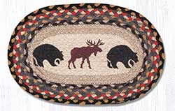 Bear/Moose Hand Braided Tablemat - Oval (10 x 15 inch)