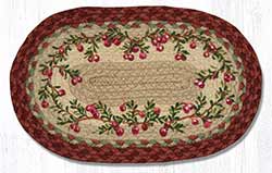 Cranberries Hand Braided Tablemat - Oval (10 x 15 inch)