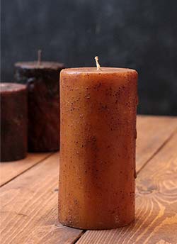 Mustard Primitive Pillar Candle - 3 x 6 inch