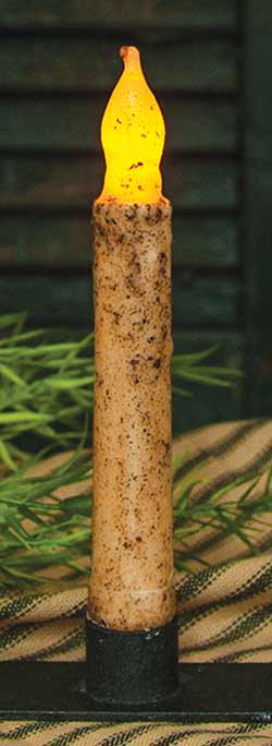 Burnt Ivory / Cinnamon Battery Taper Candle - 6 inch