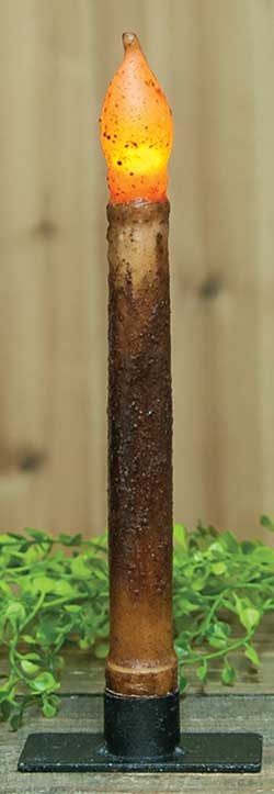 Burnt Mustard / Cinnamon Battery Taper Candle - 9 inch