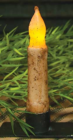 Burnt Ivory / Cinnamon Battery Taper Candle with Timer - 4 inch
