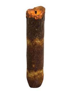 Primitive Drip Battery Taper Candle with Timer - Burnt Ivory (4 inch)