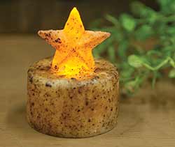 Burnt Ivory Star Timer Tealight Candle