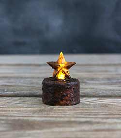 Burnt Mustard Star Timer Tealight Candle