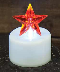 Red Star Timer Tealight Candle