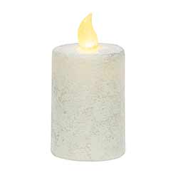 Rustic White Timer Pillar Candle - 2.25 x 4 inch