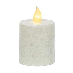 Rustic White Timer Pillar Candle - 2.5 x 3.5 inch