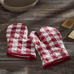 Annie Buffalo Check Red Oven Mitts (Set of 2)