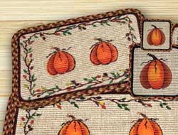 Harvest Pumpkin Wicker Weave Placemat