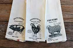 Vintage Farm Animal Tea Towels (Set of 3)