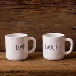 Love & Laugh Farmhouse Mugs (Set of 2)