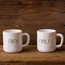 Faith & Family Farmhouse Mugs (Set of 2)