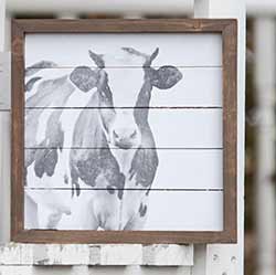 Farmhouse Cow Framed Sign