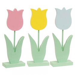 Pastel Wooden Tulip Sitters (Set of 3)