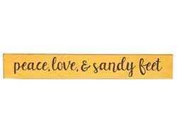 Peace, Love, & Sandy Feet Engraved Wood Sign
