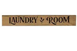 Laundry Room Engraved Wood Sign with Vine