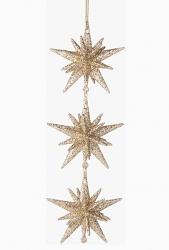 Champagne Glitter Acrylic Moravian Star Ornament