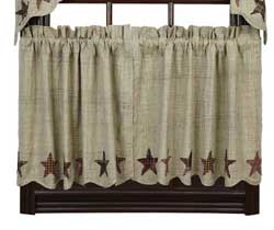 Abilene Star Cafe Curtains - 24 inch Tiers