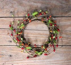 Falling Leaves 4.5 inch Berry Candle Ring