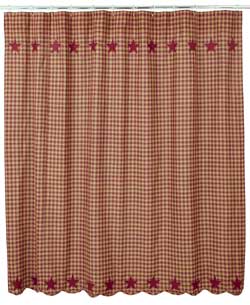 Burgundy Star Shower Curtain