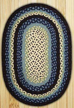 Blueberry & Creme Oval Jute Rug - 27 x 45 inch