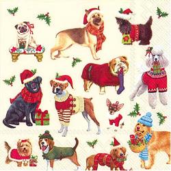 Holiday Dogs Paper Cocktail Napkins
