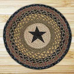 Star Braided Jute Chair Pad (Black and Browns)