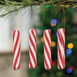 Peppermint Stick Ornaments (Set of 4)