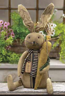 New Primitive Country Folk Art GRUNGY LONG LEGS BUNNY Rabbit Easter Doll Figure 