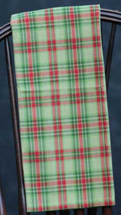 Dishtowel Green & Red Plaid Boughs of Holly by Park Designs Christmas