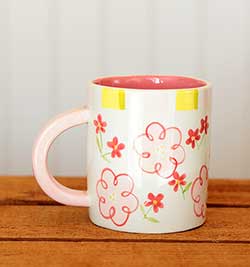 Pink Flowered Mug