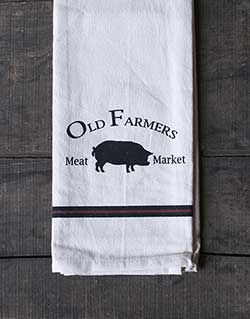 Old Farmer's Pig Dishtowel